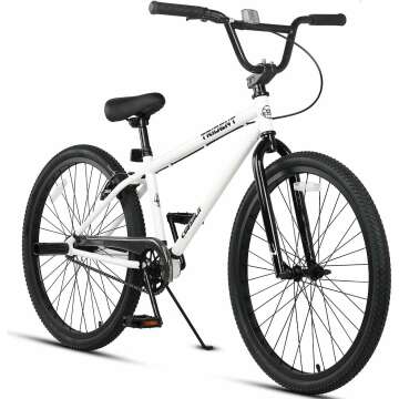 24 26 Inch BMX Race Bike Trident Bicycles Beginner-Level to Advanced Riders with 2 Pegs, Multiple Co...