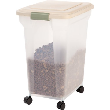 IRIS USA WeatherPro Airtight Dog Food Storage Container for Up to 42 lbs, with Wheels