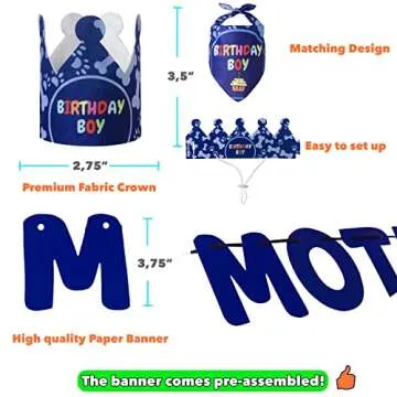 Dog Birthday Party Supplies Set with Bandana and Crown