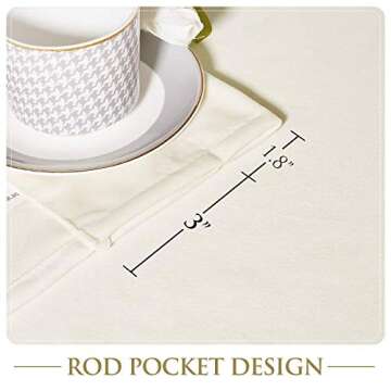 StangH Velvet Curtains 120 inches Long - Ivory White Room Darkening Privacy Protect Window Drapes for Living Room/Sliding Door, Rod Pocket Backdrop Curtains for Party, W52 x L120, 2 Panels