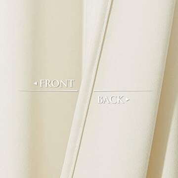 StangH Velvet Curtains 120 inches Long - Ivory White Room Darkening Privacy Protect Window Drapes for Living Room/Sliding Door, Rod Pocket Backdrop Curtains for Party, W52 x L120, 2 Panels