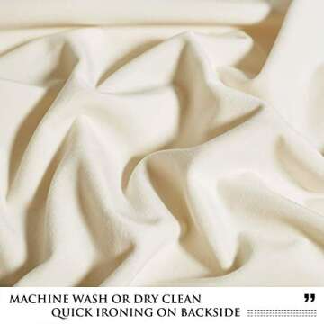 StangH Velvet Curtains 120 inches Long - Ivory White Room Darkening Privacy Protect Window Drapes for Living Room/Sliding Door, Rod Pocket Backdrop Curtains for Party, W52 x L120, 2 Panels