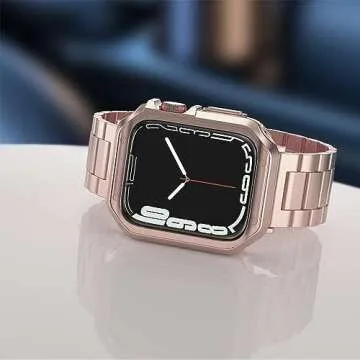 Luxury Apple Watch Band with TPU Case - Rose Gold