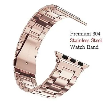 Luxury Apple Watch Band with TPU Case - Rose Gold