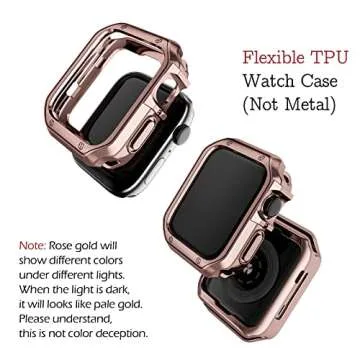 Luxury Apple Watch Band with TPU Case - Rose Gold