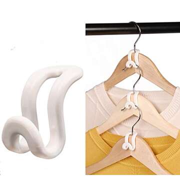 Mini Cascading Hanger Hooks, 60 Pcs Plastic Connector Hooks for Velvet Hanger or Clothes Hangers, Sp...
