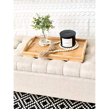 2Pcs Natural Wood Beads Garland with Tassel Boho Decor