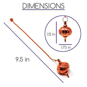 MyDeal Products Copper Dowsing Pendulum with Spiritual Energy Conductive Chain for Body Healing, Reiki Balancing Chakras, Aura Cleansing, Water Divining, Ghost Hunting, Meditation Chi