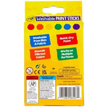 Washable Paint Sticks, No Water Required, Paint Set for Kids, Art Supplies, 6 Count