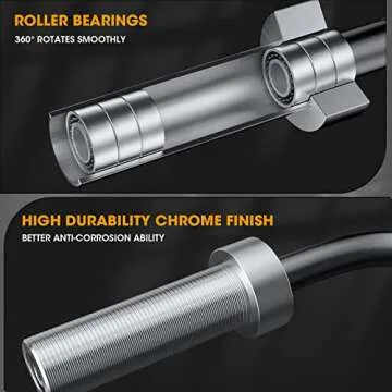 FEIERDUN Olympic EZ Curl Bar - 47" Weightlifting Curling Barbell (420LBS Capacity), Suitable for 2-Inch Weight Plates