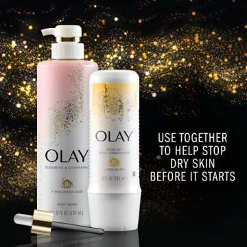 Olay In-Shower Rinse-Off Body Conditioner for Dry Skin with B3 and Shea Butter for Lasting Hydration, 8 Fl Oz (Pack of 6)
