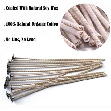 100 Eco-Friendly Wicks for Soy Candle Making | 100 pcs