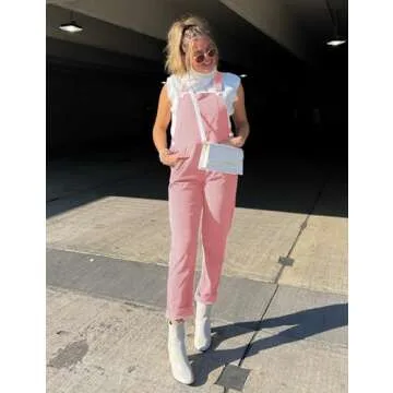 luvamia Corduroy Overalls for Women Adjustable Straps Fashion Bib Corduroy Overalls For Women Overalls For Women Casual Dusty Rose Womens Overalls Jumpsuit Size Medium Fits Size 8 / Size 10