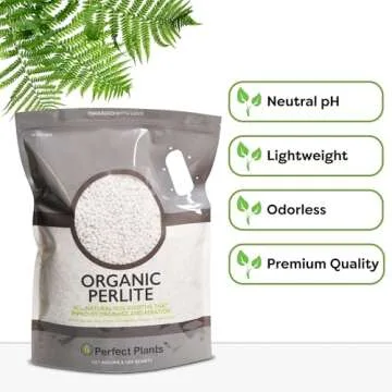 Organic Perlite by Perfect Plants — Add to Soil for Indoor & Outdoor Container Plants for Drainage Management and Enhanced Growth (8qts.)