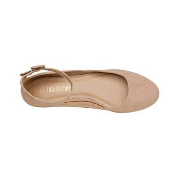 DREAM PAIRS Women's Ballet Flats with Adjustable Strap