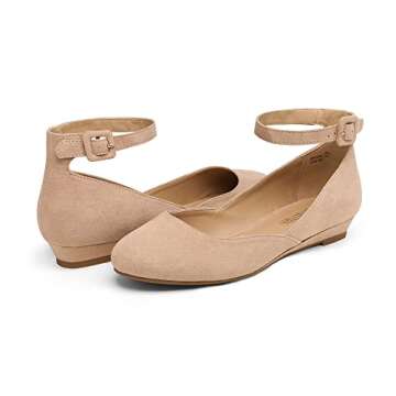 DREAM PAIRS Women's Ballet Flats with Adjustable Strap