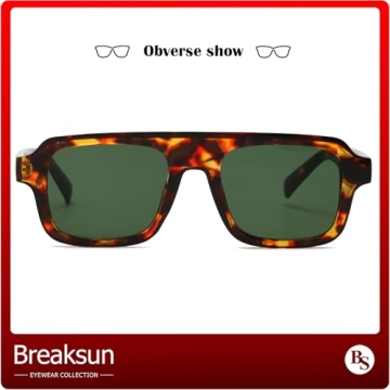 Breaksun Retro Square Sunglasses: Stylish UV Protection