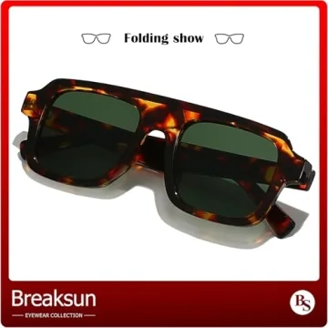 Breaksun Retro Square Sunglasses: Stylish UV Protection