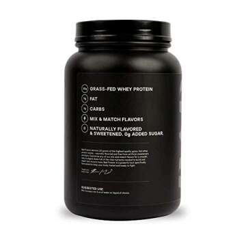 Bad Athletics Grass Fed 100% Whey Protein Isolate, Vanilla Cream - Five Ingredients, 20g of Protein, Naturally Flavored & Sweetened(30 Servings)