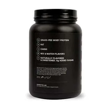 Bad Athletics Grass Fed 100% Whey Protein Isolate, Vanilla Cream - Five Ingredients, 20g of Protein, Naturally Flavored & Sweetened(30 Servings)