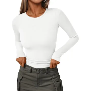 AUTOMET Long Sleeve Ribbed Knit Women’s Casual Tops 2024