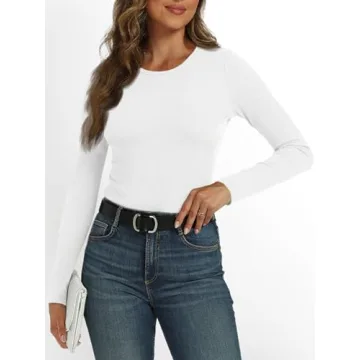 AUTOMET Long Sleeve Women’s Ribbed Knit Tops 2024 Fashion