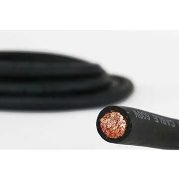 TEMCo WC0220-25 ft 1 Gauge AWG Welding Lead & Car Battery Cable Copper Wire BLACK | MADE IN USA
