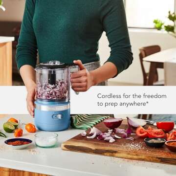 KitchenAid 5 Cup Cordless Food Chopper, Blue Velvet