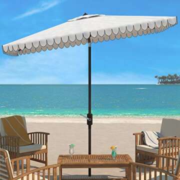 Safavieh Outdoor Venice 7'6" Square Crank Umbrella