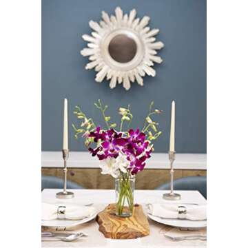 KaBloom Flowers - Valentine Collection - Exotic Opal Orchid Bouquet of Purple and White Orchids from Thailand with Vase - Gift for Birthday, Thank You, Valentine, Mother’s Day Fresh Flowers