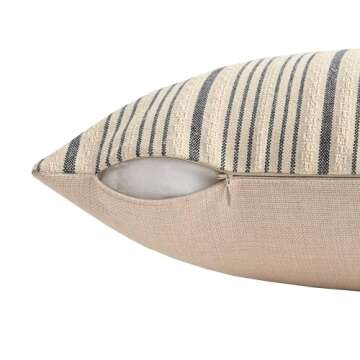 NAVIBULE Navy & Cream Decorative Pillow Covers 18x18