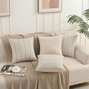 NAVIBULE Navy & Cream Decorative Pillow Covers 18x18