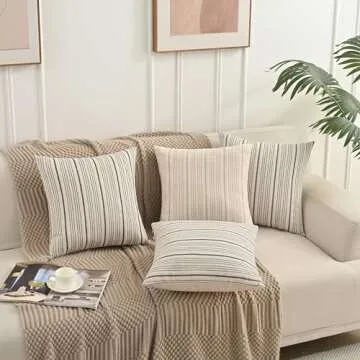 NAVIBULE Navy & Cream Decorative Pillow Covers 18x18