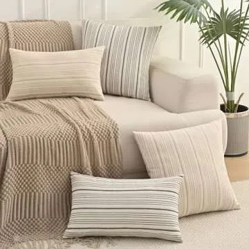 NAVIBULE Navy & Cream Decorative Pillow Covers 18x18