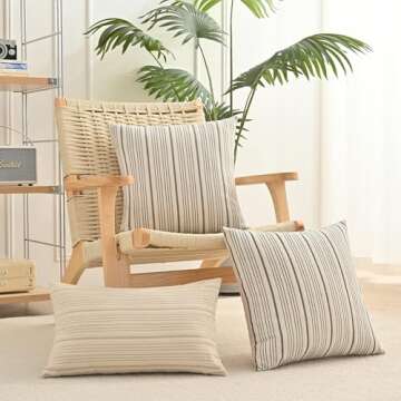 NAVIBULE Navy & Cream Decorative Pillow Covers 18x18