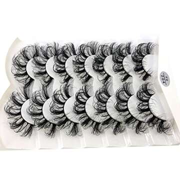 HBZGTLAD Faux Mink Lashes 20MM Dramatic 7 Pairs