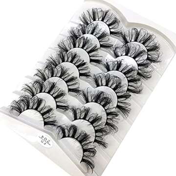 HBZGTLAD Faux Mink Lashes 20MM Dramatic 7 Pairs