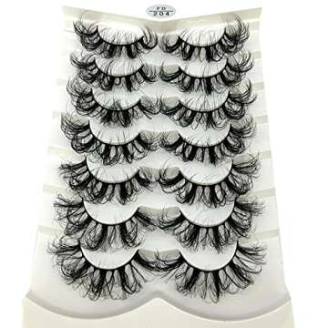 HBZGTLAD Faux Mink Lashes 20MM Dramatic 7 Pairs
