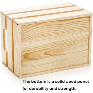 Youeon Set of 3 Rustic Wooden Nesting Crates with Handles, Decorative Wooden Crates, Crate Box Wooden Storage Box for Kitchen, Office, Bedroom, Closet, Rustic Country Decor