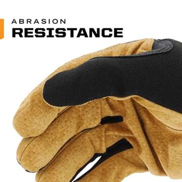 Mechanix Wear: Durahide Leather FastFit Work Glove with Elastic Cuff for Secure Fit, Utility Gloves ...
