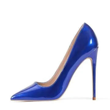 Elisabet Tang Women Pumps - Pointed Toe High Heel Stiletto Shoes in Royal Blue