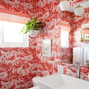 Stylish Tempaper Flamingo Peel and Stick Wallpaper Roll