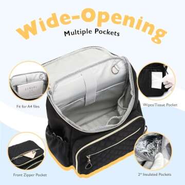 LORADI Diaper Bag: Water-Resistant Travel Backpack with Insulated Pockets