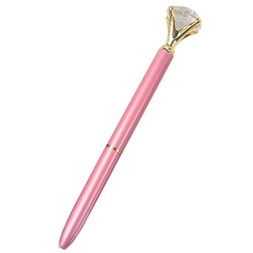 Bling Diamond Crystal Crown Scepter Ballpoint Pen in Pink