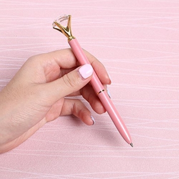 Bling Diamond Crystal Crown Scepter Ballpoint Pen in Pink