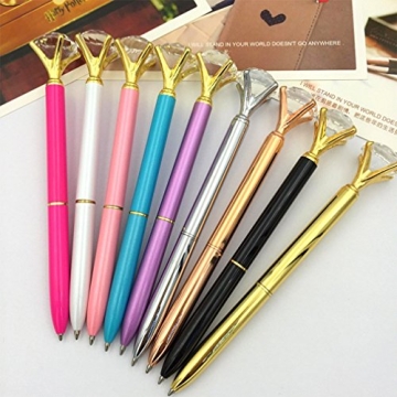 Bling Diamond Crystal Crown Scepter Ballpoint Pen in Pink