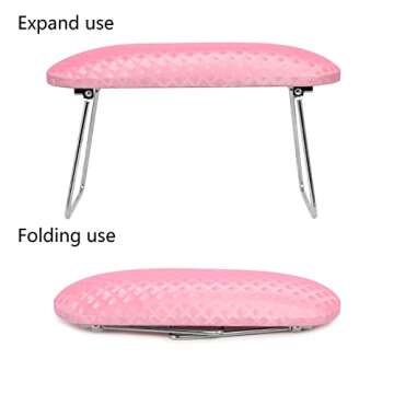 krofaue Nail Arm Rest,Professional Microfiber Leather Nail Hand Rest Stand Arm Rest for Acrylic Nails Cushion Hand Holder with Non-slip - Nail Technician Use Must Have（Pink）