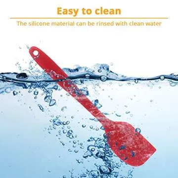 KUFUNG Silicone Spatula, BPA Free & 480°F Heat Resistant,Non Stick Rubber Kitchen Spatulas for Cooking, Baking, and Mixing (L, Red)