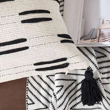 Ailsan Boho Beige Throw Pillow Cover - Modern Cotton Cushions