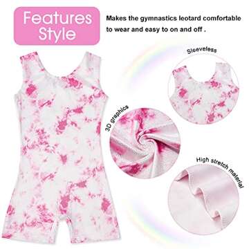 uideazone 2t 3t Toddlers Gymnastics Leotards for Girls Sleeveless Sparkly Dance Bodysuit Quick Dry Stretchy Athletic Unitard Biketards